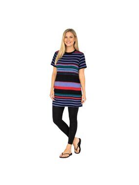 2/$30 ZARA Striped Short-Sleeve Dress Small Multicolor 100% Polyester